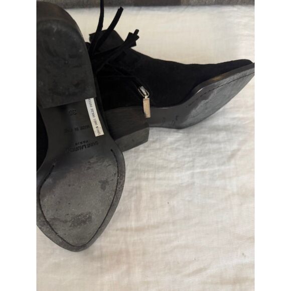 Saint Laurent YSL Lucas Women's Fringe Western Ankle Boots, Black, 36/6 - Picture 5 of 9